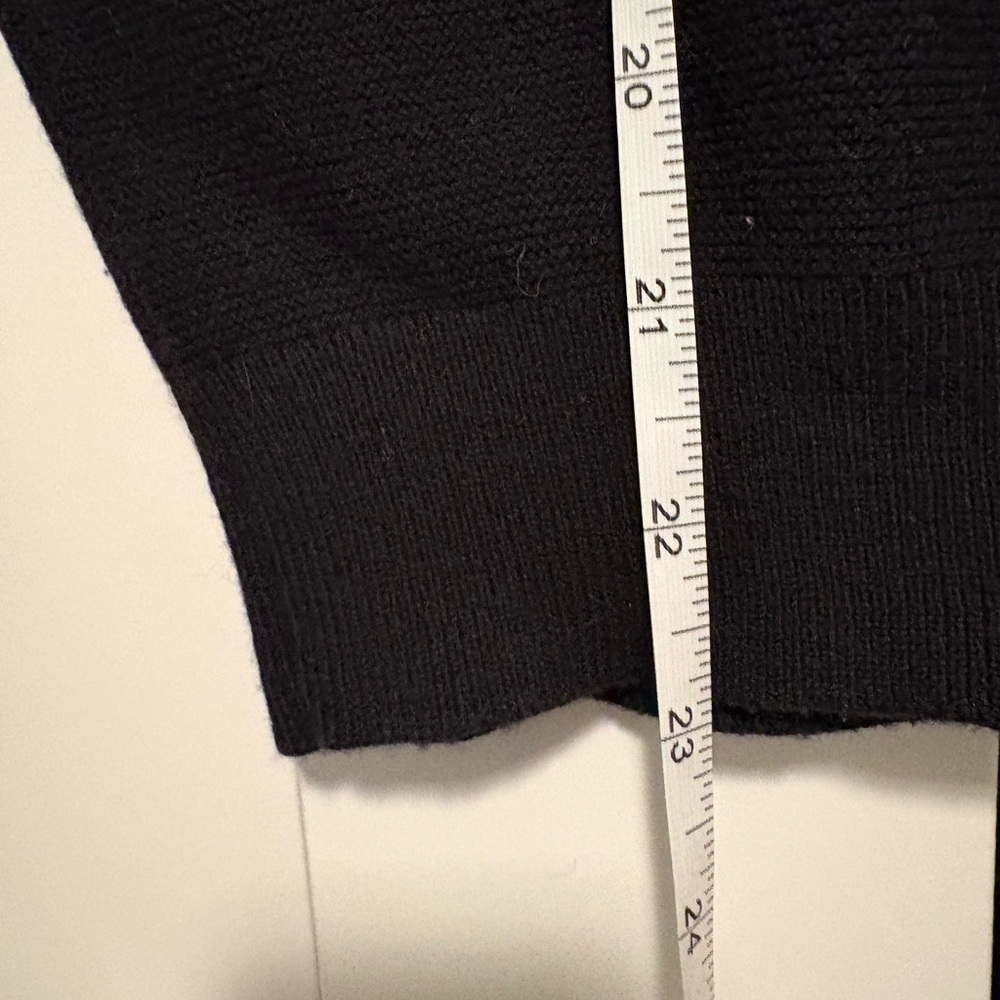 Quince Black Lightweight Cotton Cashmere Link-Stitch Dolman Sweater - Picture 5 of 10